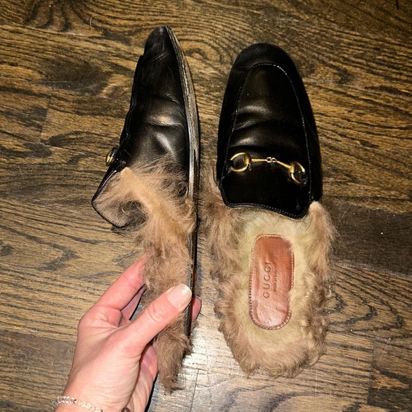 GUCCI Princetown horsebit-detailed shearling-lined leather slippers AUTHENTIC - Picture 12 of 12